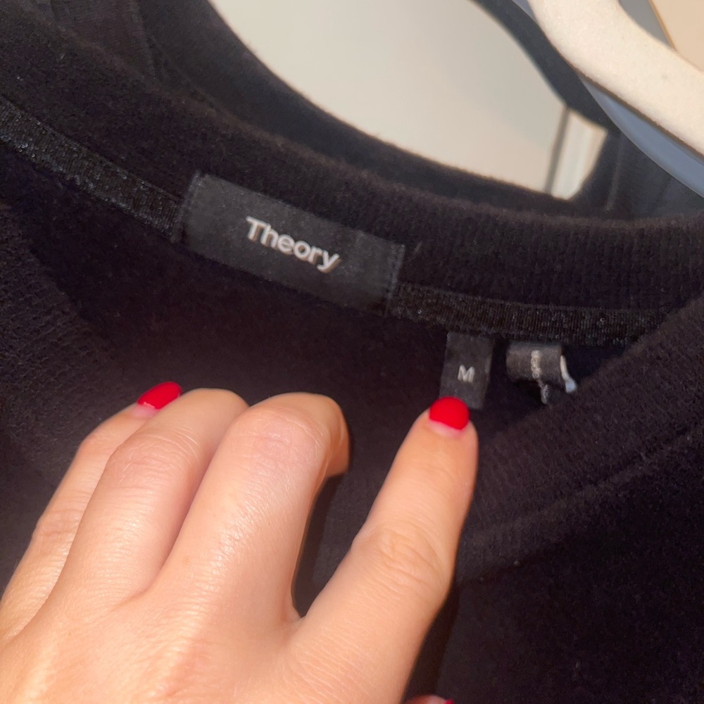 Theory Small Terry Cloth Black Shirt - image 2